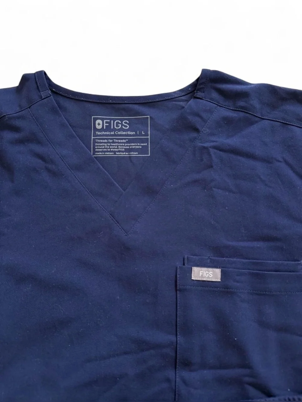 Figs Navy Scrub Set - Top & Drawstring joggers